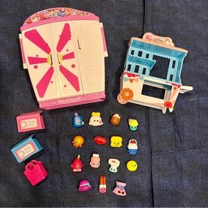 Shopkins lot: Dresser + donuts shop + 18 characters &accessories